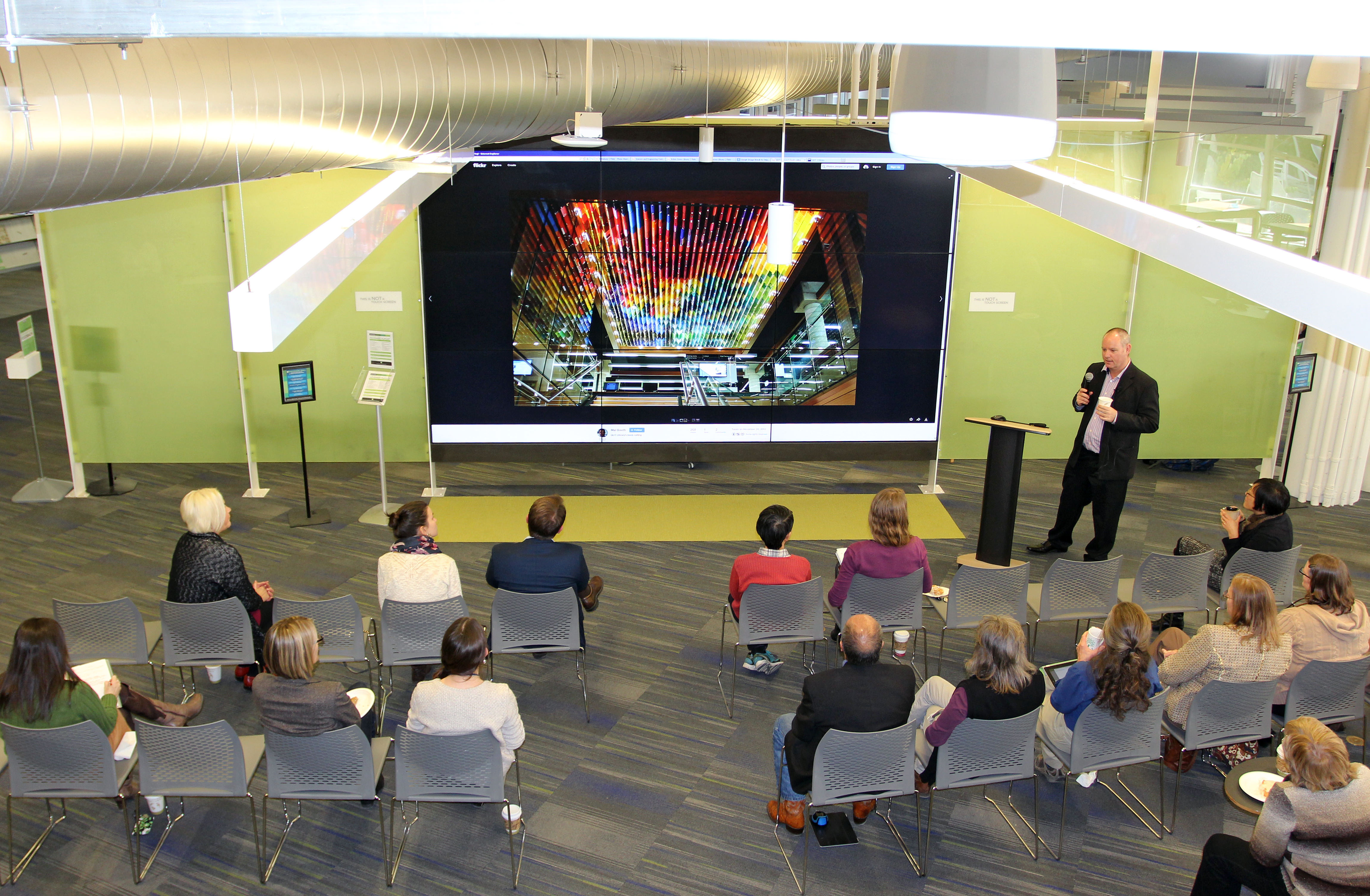 Photo: Auraria Library Discovery Wall used in a class