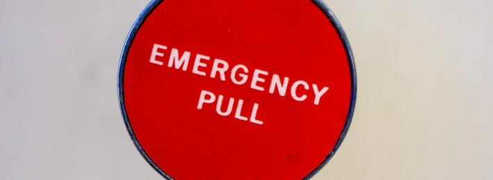 Campus in Crisis: Image of red "Emergency Pull" button