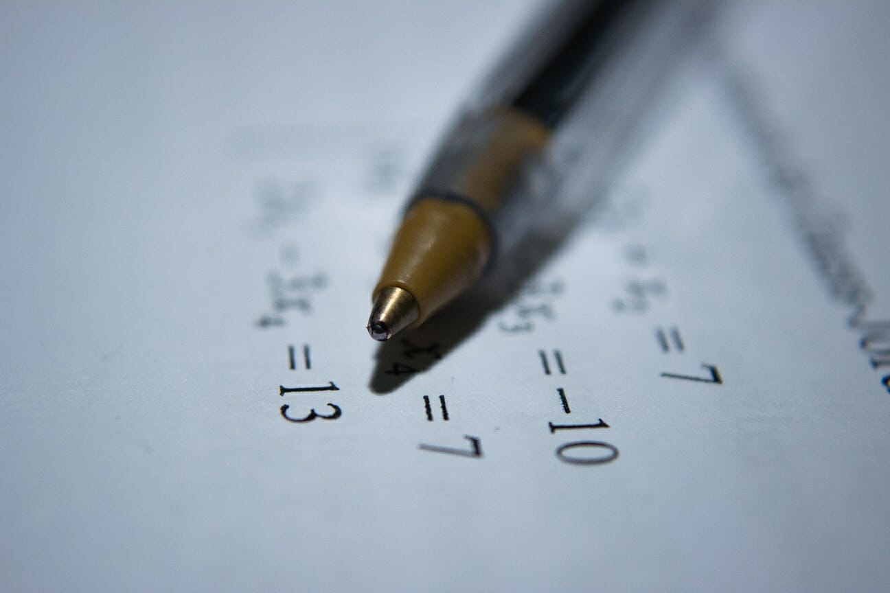 An image of math homework