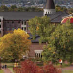 university campus in the summer