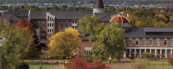 university campus in the summer