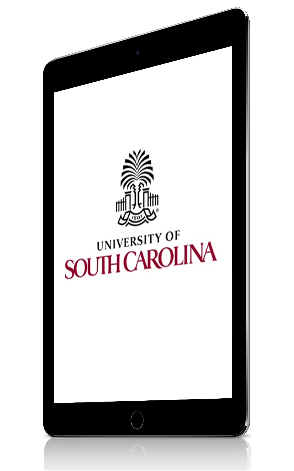 University of South Carolina logo on a tablet