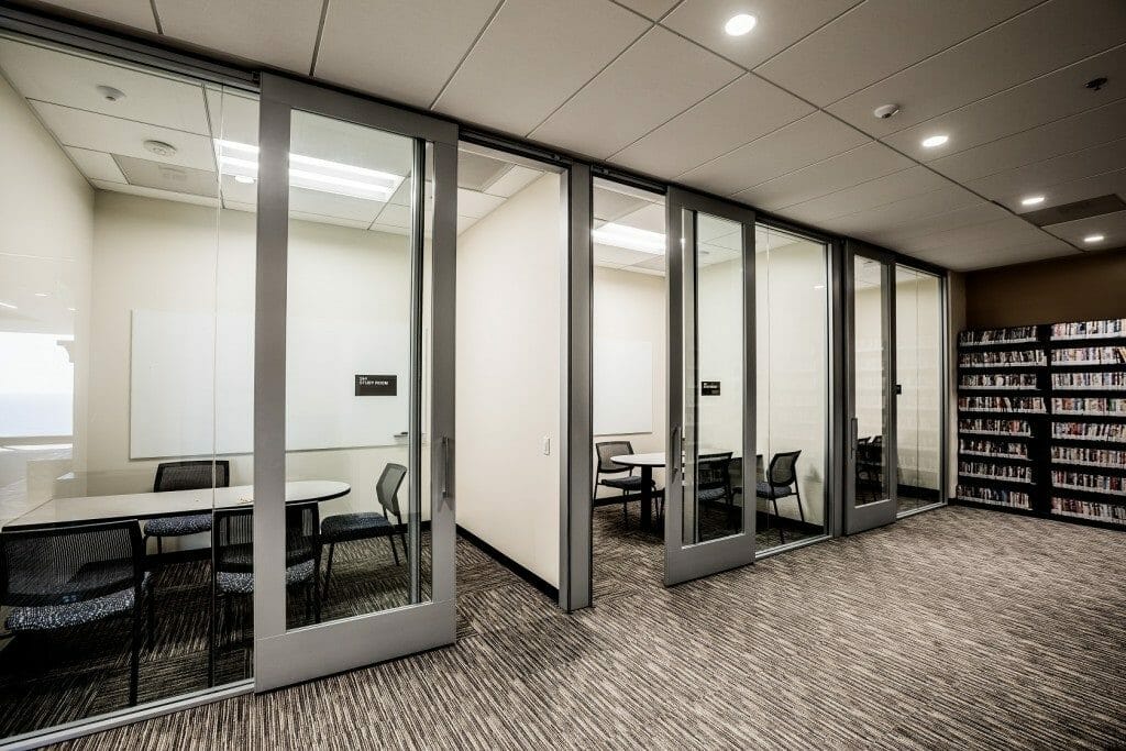 Payson Library: Glassed Study Rooms