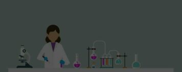 illustration of a student in a lab
