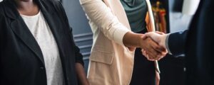 Two people shaking hands