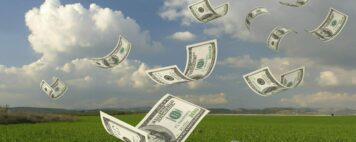 Funding for Innovation: Image of Dollar Bills Falling through the Air