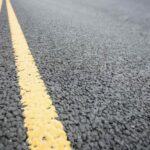 Yellow double lines in road
