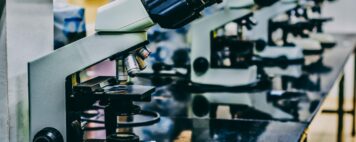 Image of microscopes in an academic lab