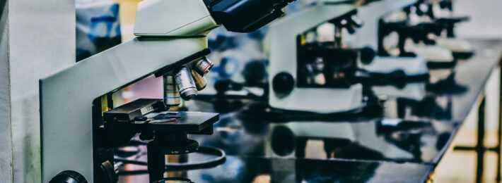 Image of microscopes in an academic lab