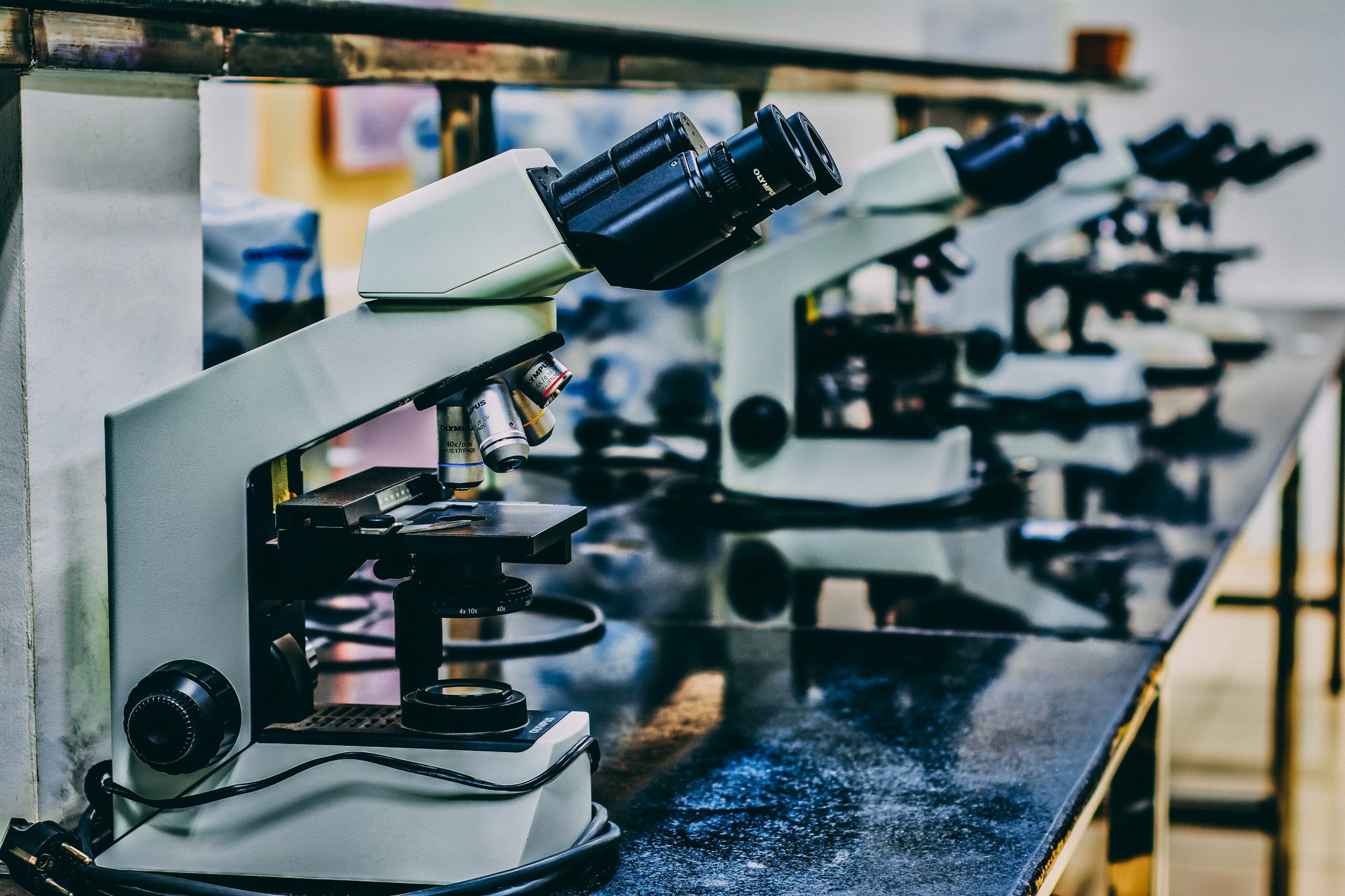 Image of microscopes in an academic lab
