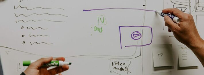 Faculty Advisors - Image of a Whiteboard for Designing an Advising Website
