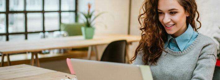 Woman using a laptop