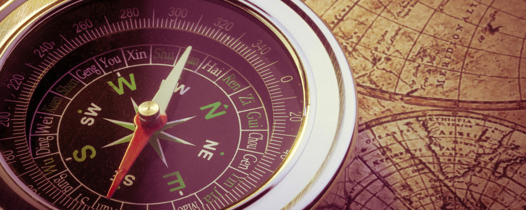 Compass and map