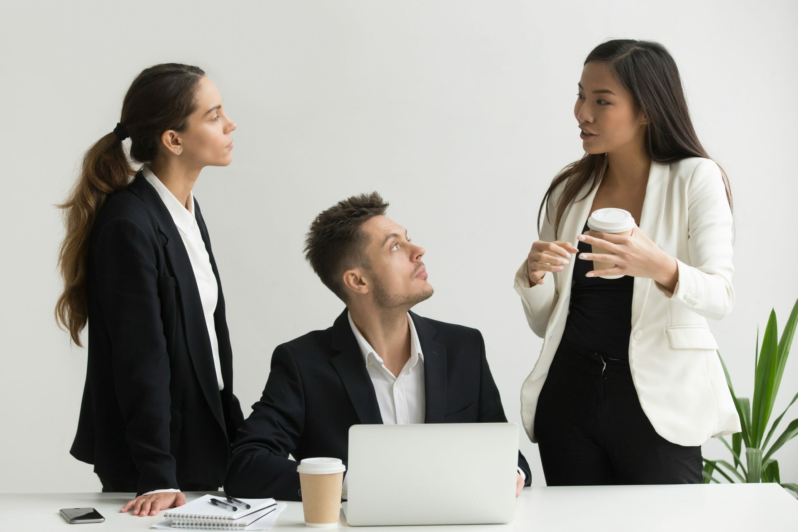 Businesswoman explaining new business approach to co workers