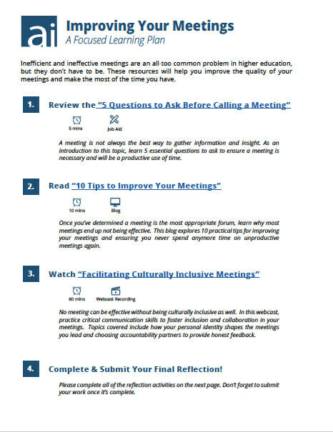 Improving Your Meetings