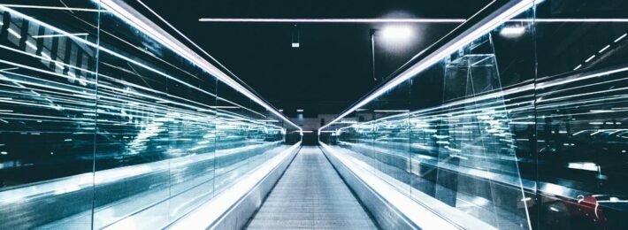 A high-speed photo of a high-tech railway