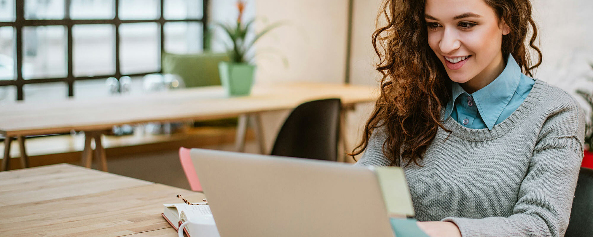 woman on a laptop