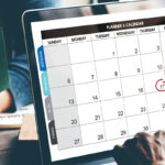 planning calendar on a laptop