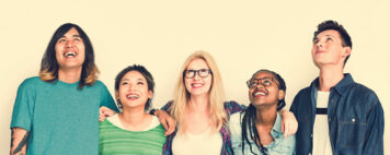 Diverse young adult friends