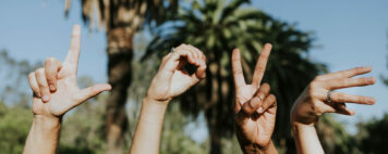 Love spelled out with hands