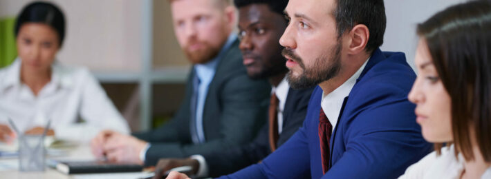 Business people talking in a meeting