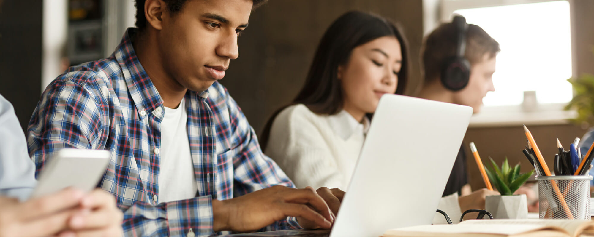 College students studying online