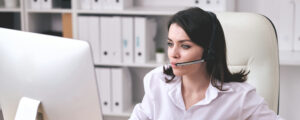 Female customer service operator