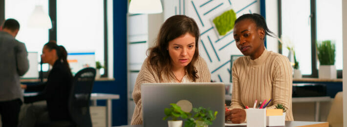 Diverse women in a business meeting