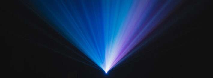 Colorful beams of laser light