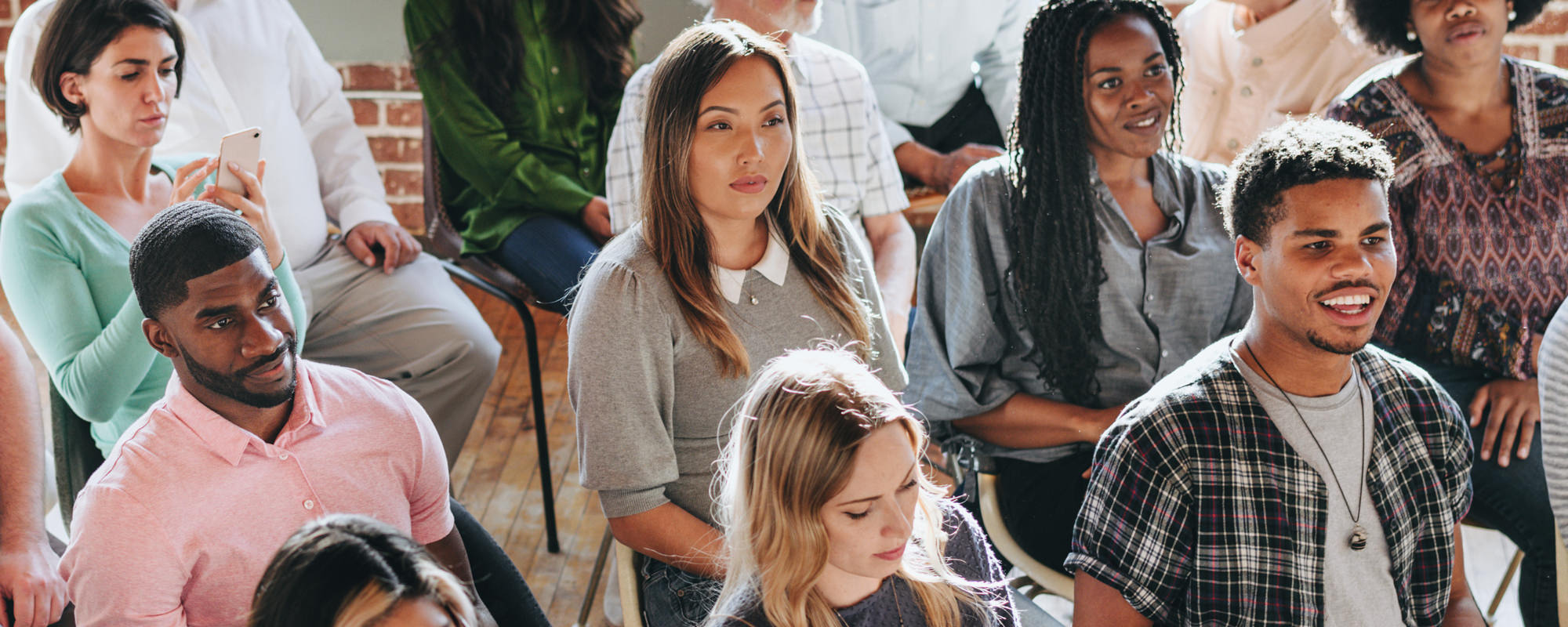 Diverse people in a seminar