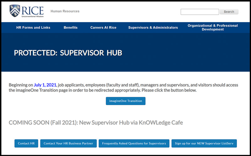 Rice University website supervisor hub image
