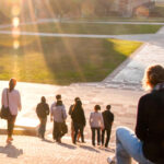 Students on a university campus