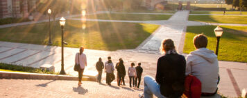 Students on a university campus