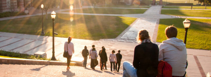 Students on a university campus