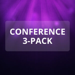 Conference 3-Pack image with purple abstract background