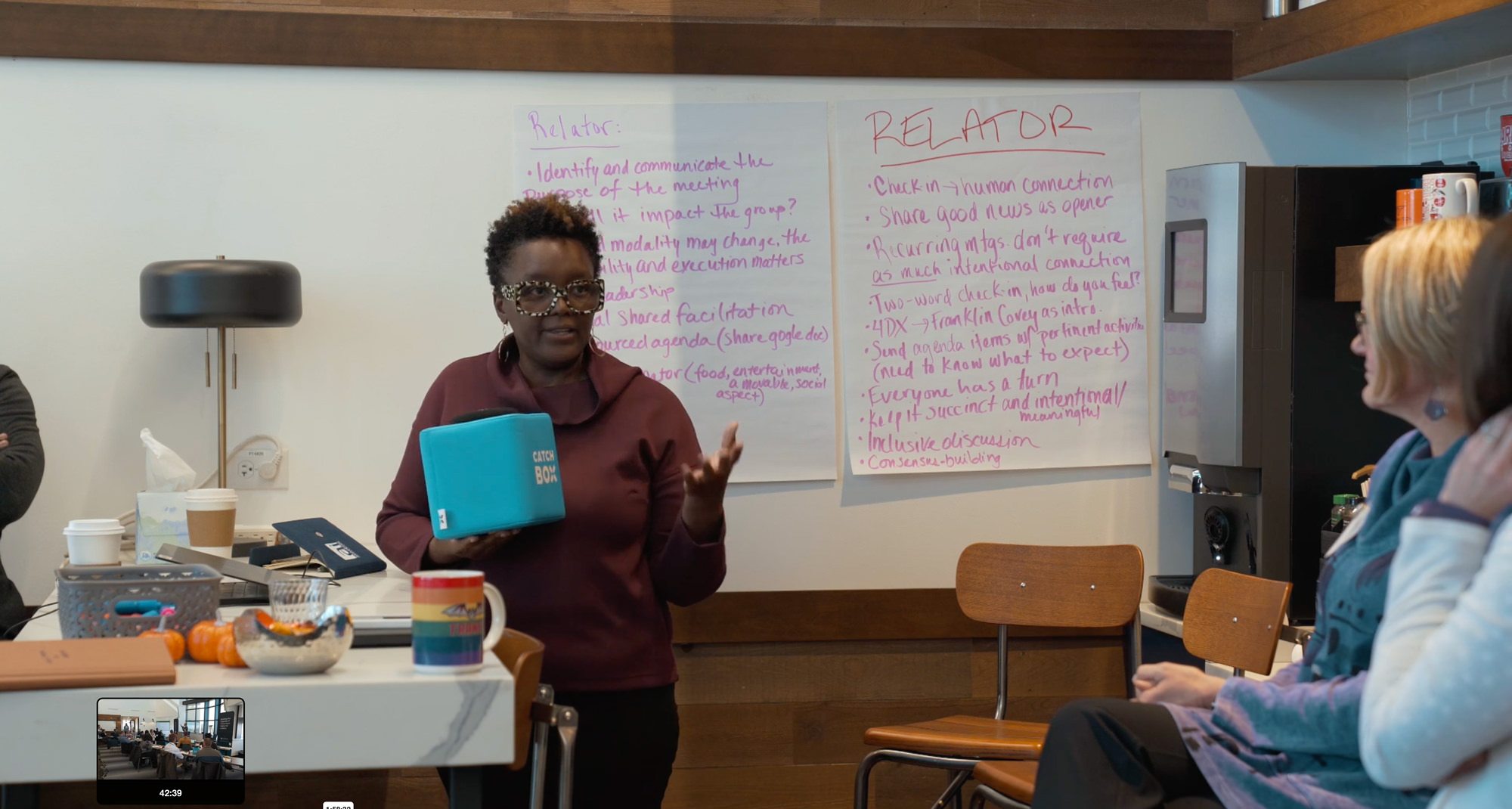 An attendee speaking at an Academic Impressions Workshop
