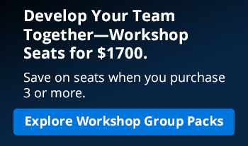 Develop Your Team Todether - Workshop Seats for $1,700. Save on seats when you purchase 3 or more.